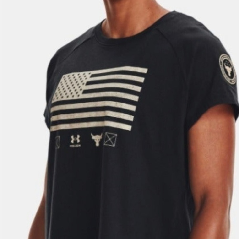 Under Armour UA Women's Project Rock Veterans Day T Shirt. Black. Size: Large